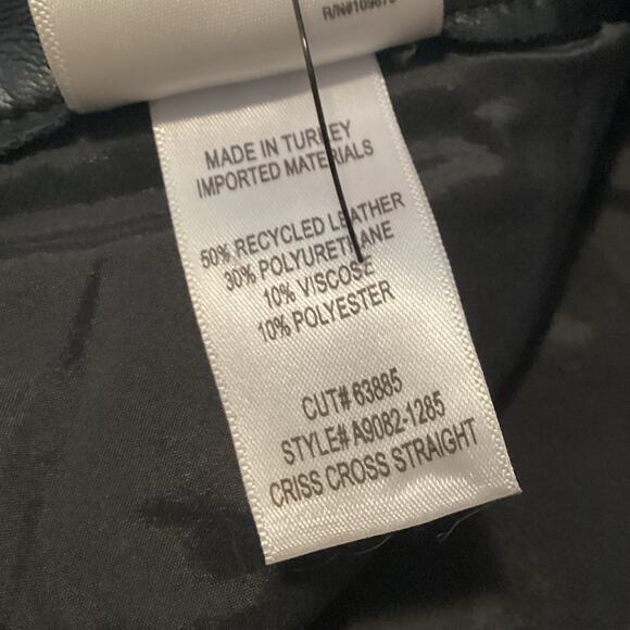 Agolde Criss Cross Straight Black Soft Recycled Leather Pants 25 $378 - Picture 11 of 12